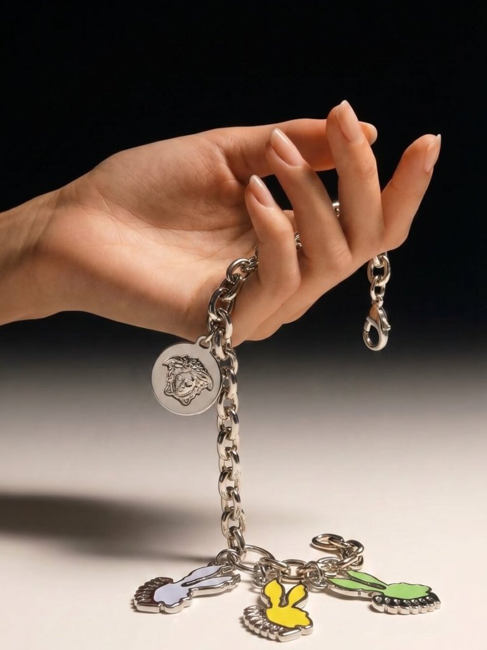Versace Rare Vintage Medusa Bunny Rabbit Enamel Charm Bracelet with COA - Picture 9 of 9